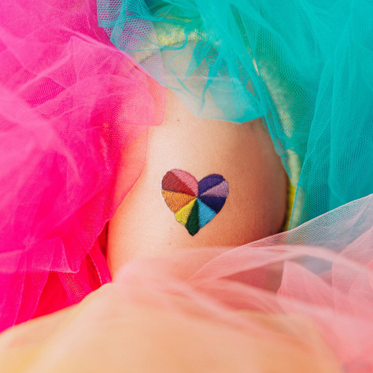 Tattly Temporary Tattoo Set - Rainbow Heart