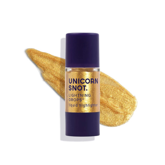 Unicorn Snot Lightning Drops Liquid Highlighter in shimmering gold bottle