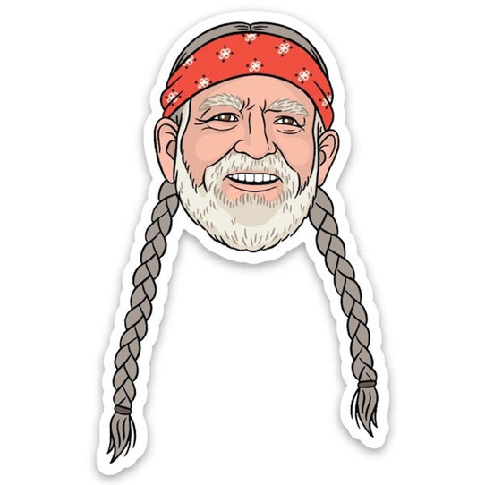 The Found Willie Nelson Sticker featuring portrait design in color