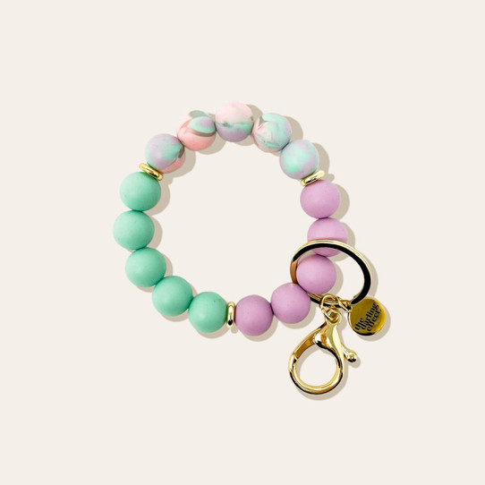 The Darling Effect Silicone Beaded Keychain Wristlet - Hoppy Spring