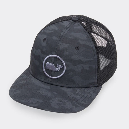 Vineyard Vines Camo Whale Dot Trucker Hat