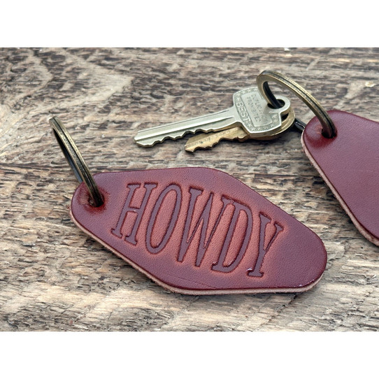 Tres Cuervos Howdy Motel Keychain retro motel design key ring