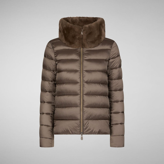 Save The Duck Men's Erion Puffer Jacket in the Mud Grey colorway