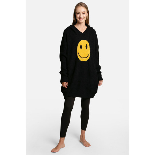 Smiley Soft Luxury Blanket Hoodie in neutral tone with cozy design