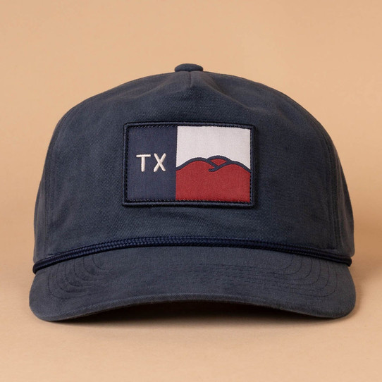 THC Provisions Hill Country Flag Guadalupe Snapback in Weathered Navy