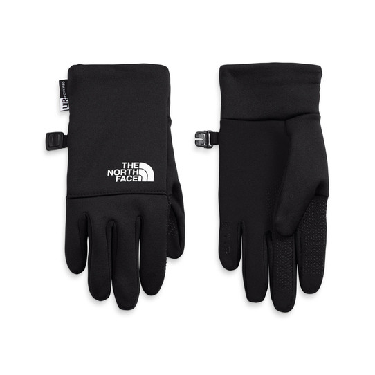 The North Face Kids' Recycled Etip Gloves black colorway front view