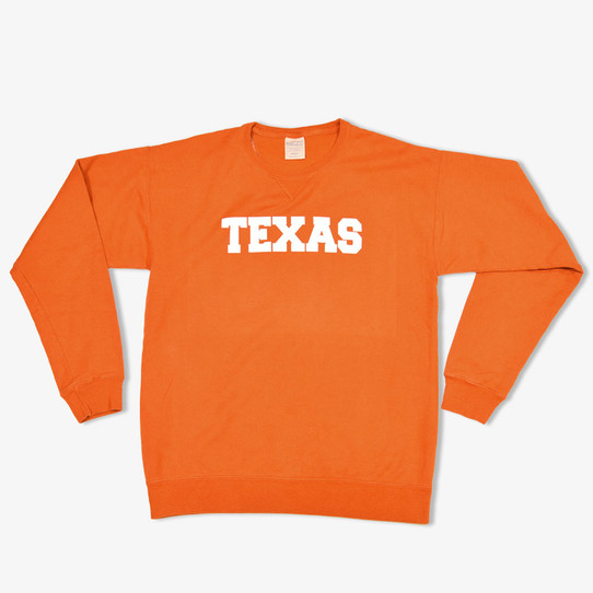 The Texas Crew Neck Kids sweatshirt in Burnt Orange