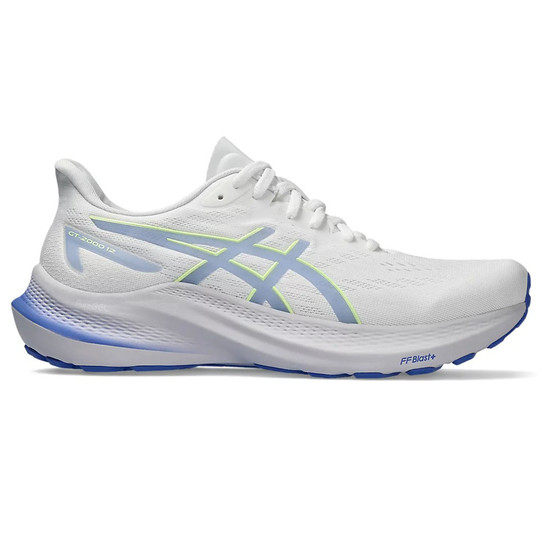 The Asics Women's GT-2000 12 Running Shoes in White and Sapphire
