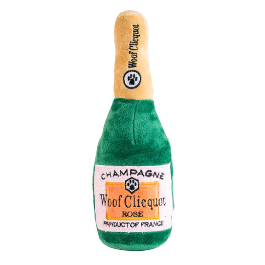 Racquet & Jog Woof Clicquot Rose' Dog Toy front