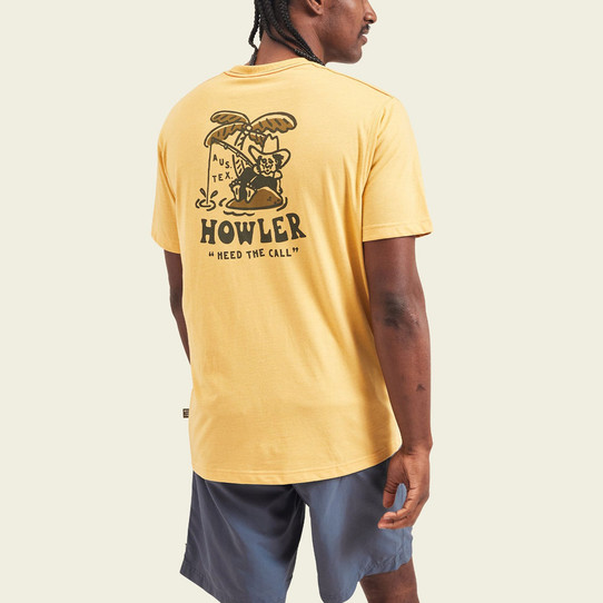 The Howler Brothers Men's Island Time Tee in the Rattan Heather Colorway