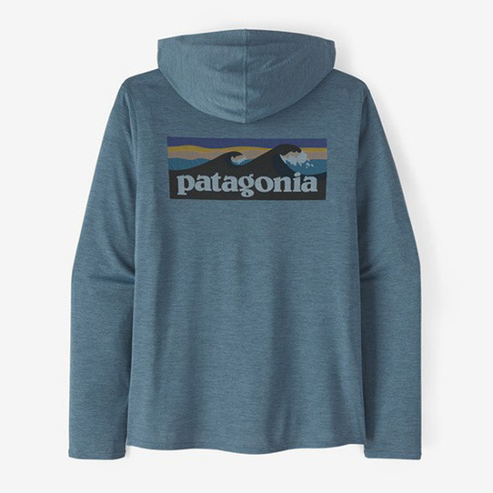 The Men's Patagonia Capilene Cool Daily Graphic Hoody in the Utility Blue Colorway