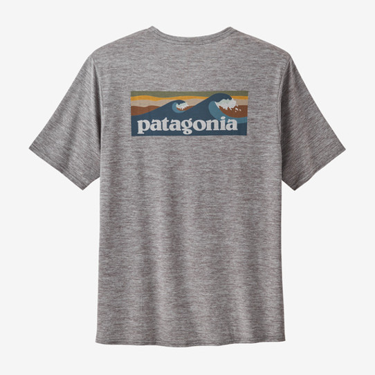 The Patagonia Men's Capilene Cool Daily Graphic Shirt in the Feather Grey Colorway