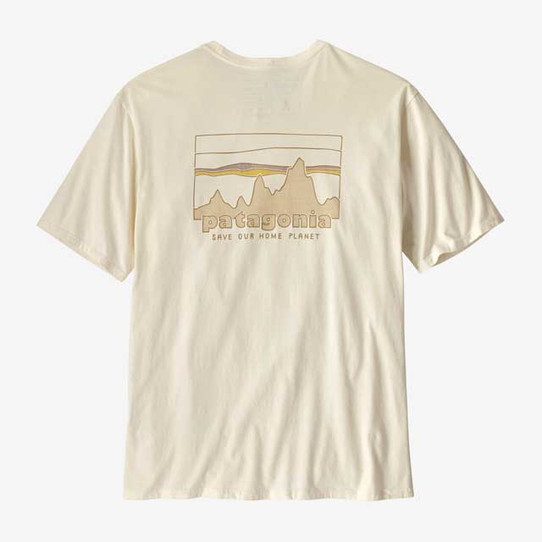 Patagonia Men's '73 Skyline Organic Tee in Birch White detail view
