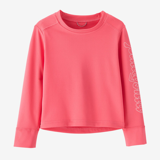 The Patagonia Baby Long Sleeve Capilene Silkweight UPF Tee in Afternoon Pink