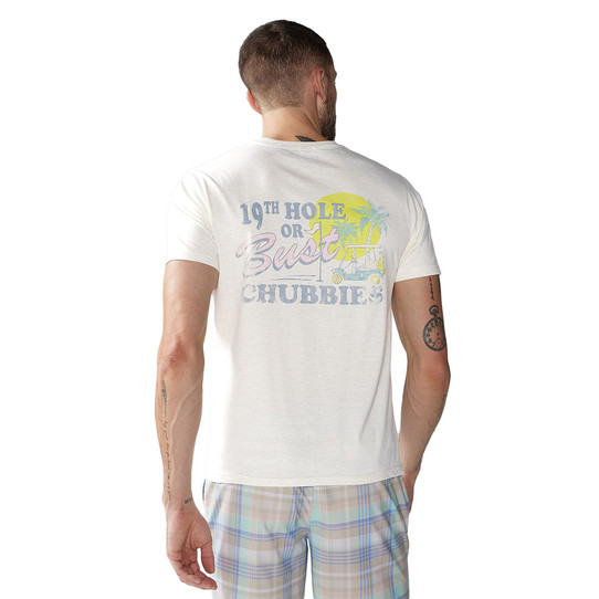 Chubbies Men's Par-Tee Pocket T-Shirt in oatmeal heather colorway