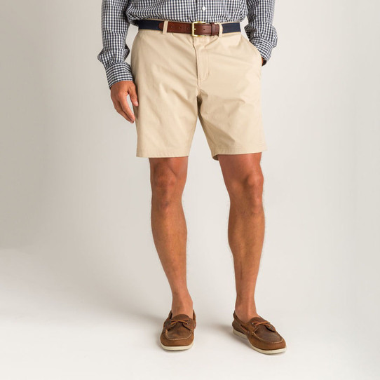 The Duck Head Men's Harbor 8" Performance Short in the Stone Colorway