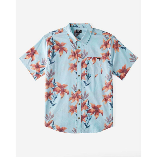 Billabong Boys' Sundays Short Sleeve Shirt in Splash colorway