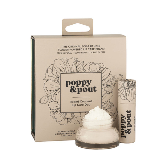 Poppy & Pout Lip Balm - Wild Honey Lip Care Duo - Island Coconut