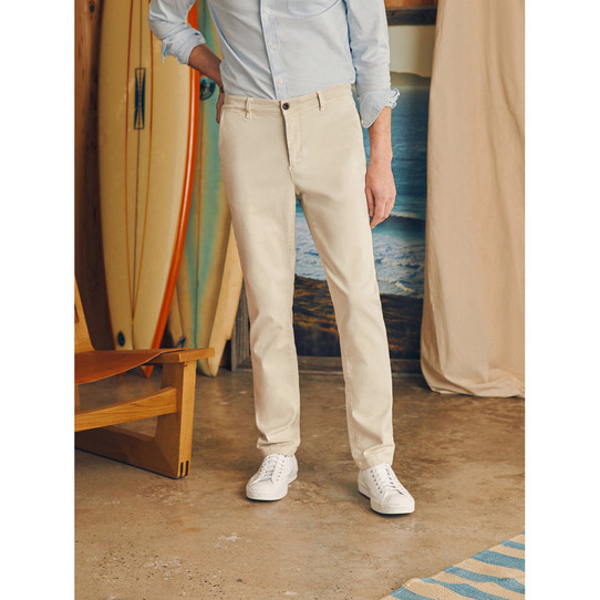 The Faherty Men's Coastline Stretch Chinos in the Stone Colorway