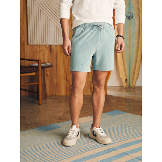 The RIBBED LUPETTO SWEATER AQUA Shorts in Gulf Blue