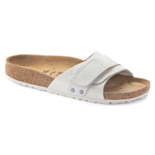 Birkenstock New's Oita Suede Sandals in antique white colorway