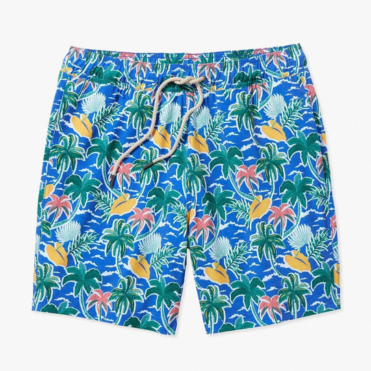 Fair Harbor Men's The Bayberry Trunk in Cobalt Tropical Skies colorway