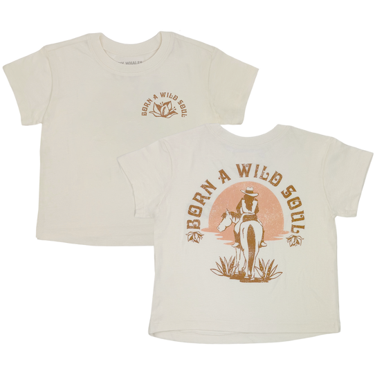 Tiny Whales Girls' Dreamers Tour Tee in Natural colorway