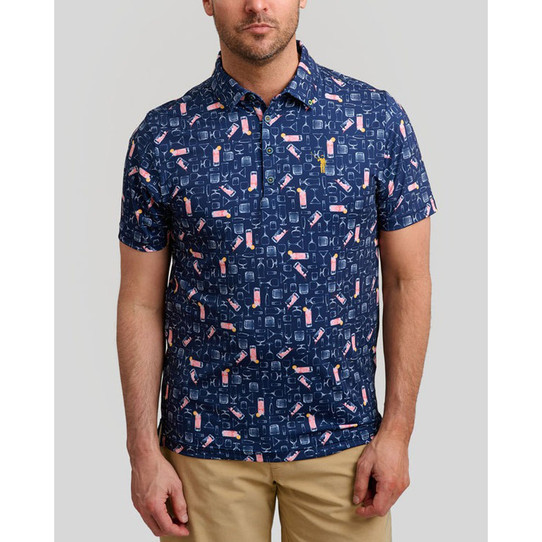 The Southern Tide Men's Driver That Floral Feeling Printed Polo in Navy