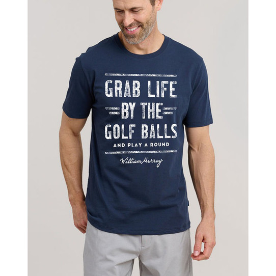 The box polo-shirts cups belts caps Men's Grab Life Tee in Navy