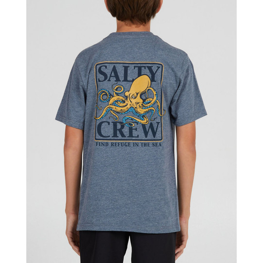 The Salty Crew Chore' Ink Slinger Tee in Athletic Heather