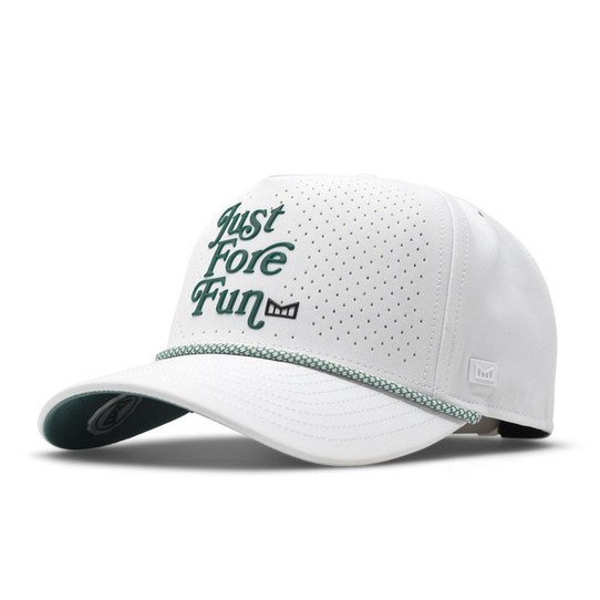 Melin Odyssey Links Hydro Snapback Hat White and Green full view
