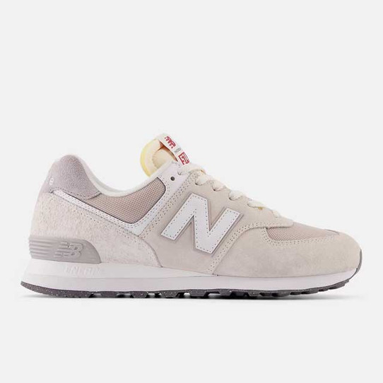 The New Balance Men's 574 Shoes in the Sea Salt and White Colorway