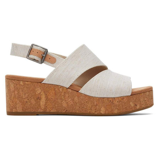 TOMS Women's Claudine Wedge Sandals in Natural colorway