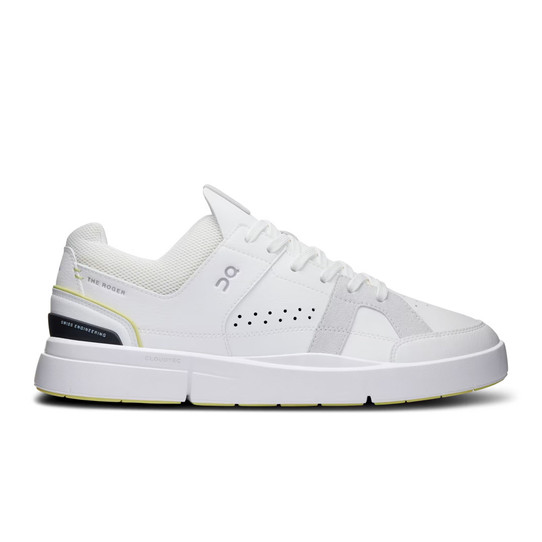 The On Running Men's The Roger Clubhouse Shoes in the White and Acacia Colorway