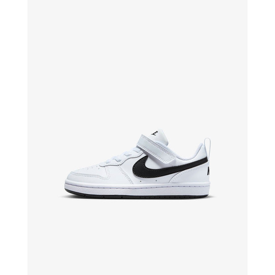 The Nike Little Kids' Court Borough Low Recraft in White and Black