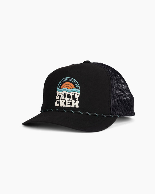 Salty Crew Women's Sundown Trucker Hat in Black colorway