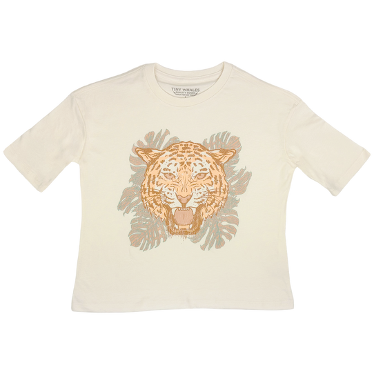 Tiny Whales Girls' Wild One Tee in Natural colorway