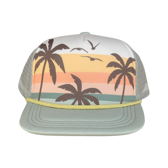 Tiny Whales Girls' Vacation Trucker Hat in Multi colorway
