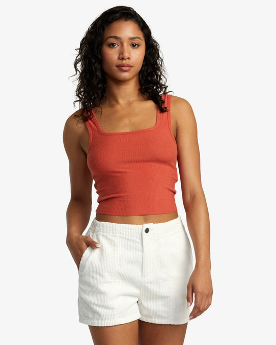 RVCA Women's Daylight Corduroy Shorts in White colorway