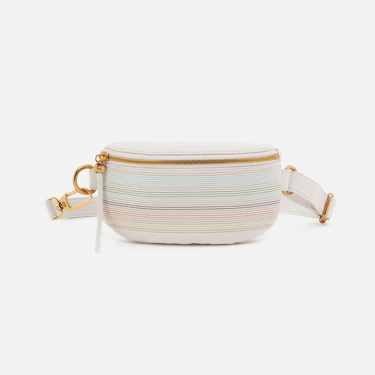 Pin Daily Leather Crossbody Bag in White/Multi Stitch