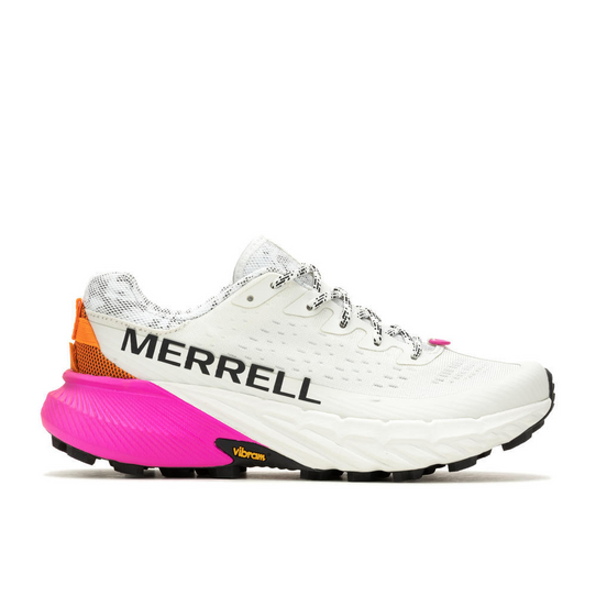 The Merrell Agility Peak 5 Trail Running Shoe in the colorway White/Multi