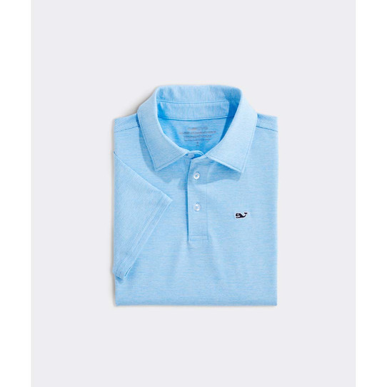 Vineyards Vines Boys'  St. Jean Stripe Sankaty Polo in Ocean Breeze Tejeda