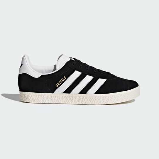 Adidas Big Kids' Gazelle Sneakers in Core Black/Cloud White colorway