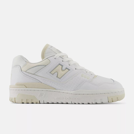 The New Balance Women's 550 Elite Shoes in the White and Linen Colorway