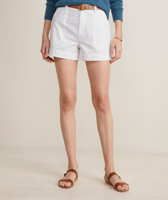 Vineyard Vines Women's Vintage Chino Shorts in White Cap colorway