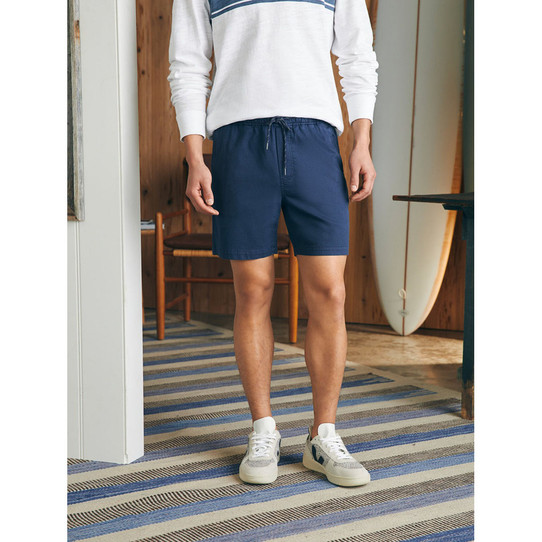 The Faherty Men's Essential Drawstring Shorts in Washed Navy