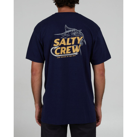 The Salty Crew Men's Hook Up Classic Short Sleeve Tee in Navy