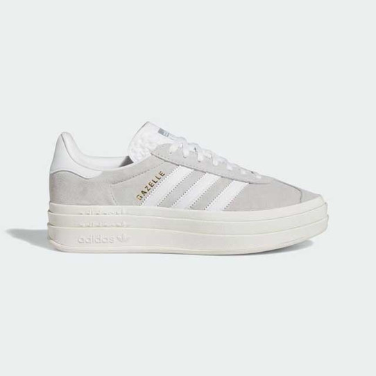 The Adidas Women's Gazelle Bold Shoes TS4987-04A in Grey and White