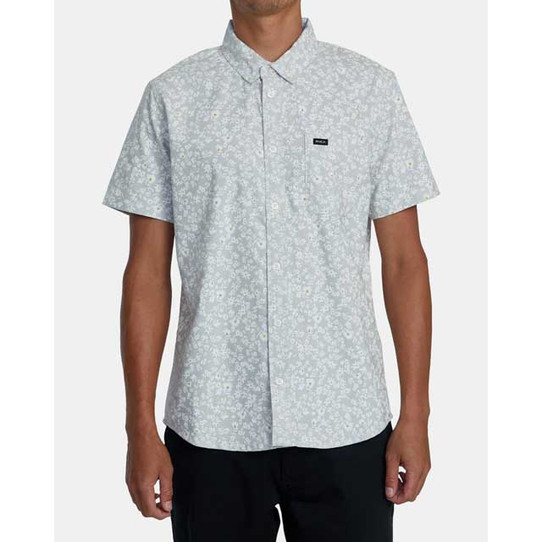 The RVCA Men's That'll Do Short Sleeve Shirt in the Metal Colorway
