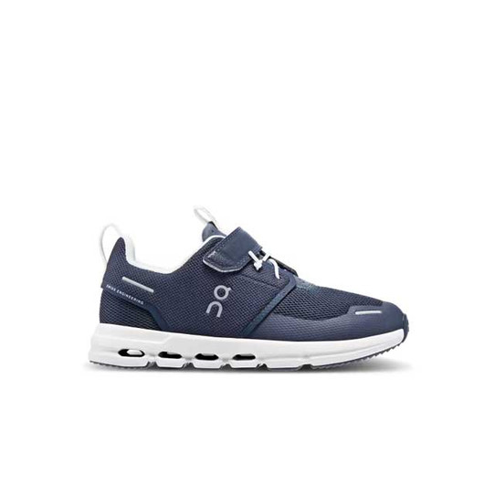 The On Running Kids' Cloud Play Shoes in Midnight Navy and White
